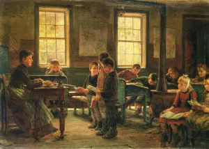 A Country School painting by Edward Lamson Henry