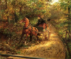 A Moment of Peril by Edward Lamson Henry - Oil Painting Reproduction