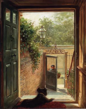 A Philadelphia Doorway by Edward Lamson Henry - Oil Painting Reproduction
