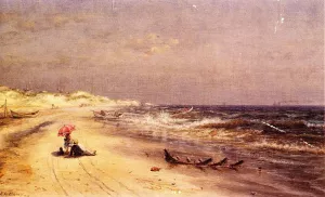 An Afternoon at the Beach by Edward Lamson Henry Oil Painting