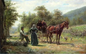 An Informal Call by Edward Lamson Henry - Oil Painting Reproduction