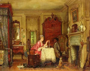 Drafting the Letter by Edward Lamson Henry - Oil Painting Reproduction