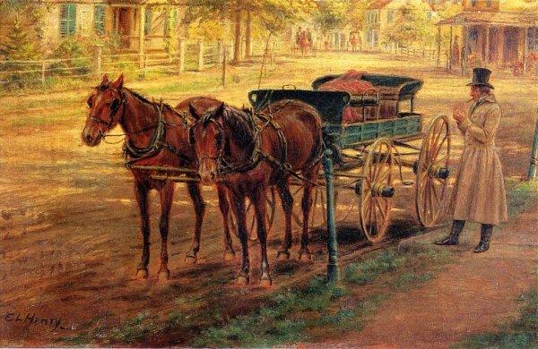 Main Product Photo of Horse and Buggy Painting by Edward Lamson Henry
