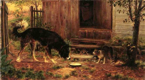 Old Enemies by Edward Lamson Henry - Hand-Painted Oil Painting Reproduction