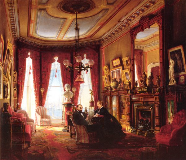 Main Product Photo of Parlor on Brooklyn Heights of Mr. and Mrs. John Ballard Painting by Edward Lamson Henry
