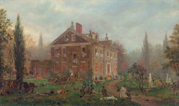 The Attack on Chew's House during the Battle of Germantown, 1777  by Edward Lamson Henry - Hand-Painted Oil Painting Reproduction