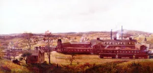 The Butler Hard Rubber Factory by Edward Lamson Henry - Oil Painting Reproduction