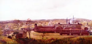 The Butler Hard Rubber Factory Oil painting by Edward Lamson Henry