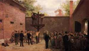 The Pillory and Whipping Post, New Castle, Delaware by Edward Lamson Henry - Oil Painting Reproduction
