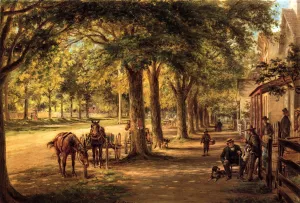 The Village Street by Edward Lamson Henry - Oil Painting Reproduction