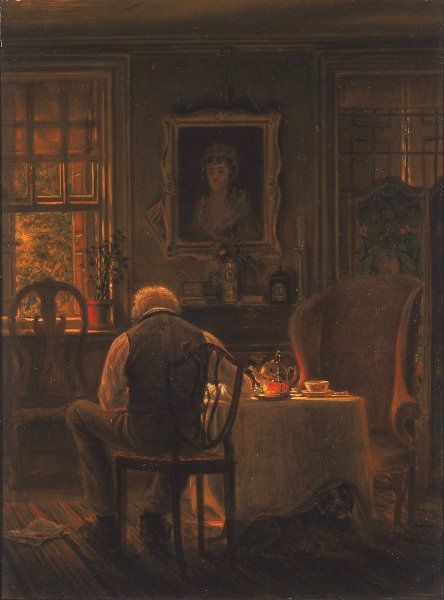 The Widower  by Edward Lamson Henry - Hand-Painted Oil Painting Reproduction