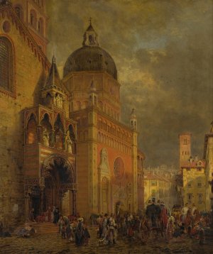Village Square by Edward Lamson Henry Oil Painting