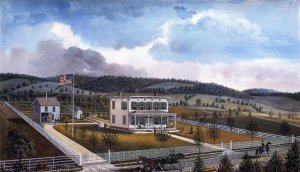 Residence of Thomas R. Smith, Smithtown, Long Island Oil painting by Edward Lange