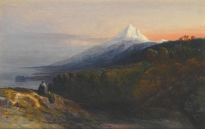 A View Of Mount Athos And The Pantokrator Monastery, Greece by Edward Lear Oil Painting