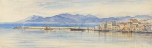 A View of the Harbour at Cannes by Edward Lear Oil Painting