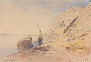 Abu Simbel, 11-11:30 am, 8 February 1867 by Edward Lear Oil Painting