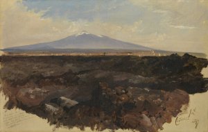 Catania and Mount Etna by Edward Lear Oil Painting