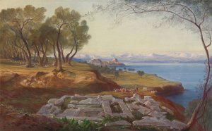 Corfu from Ascension 2 by Edward Lear Oil Painting