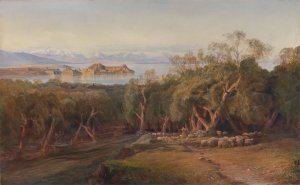 Corfu from Ascension by Edward Lear Oil Painting