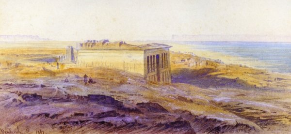 Main Product Photo of Denderah on the Nile Painting by Edward Lear