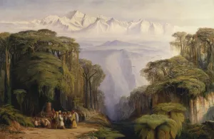 Kangchenjunga from Darjeeling by Edward Lear Oil Painting