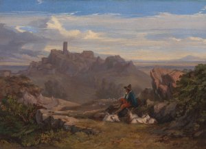 Landscape with Goatherd by Edward Lear Oil Painting
