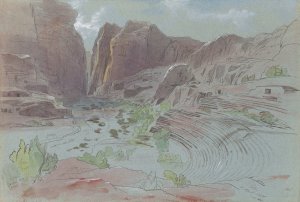 Petra, April 14, 1858 by Edward Lear Oil Painting