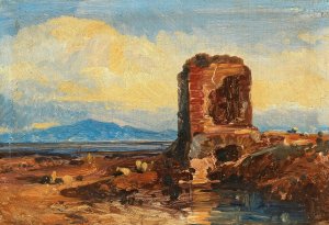 Ruins in the Campagna by Edward Lear Oil Painting