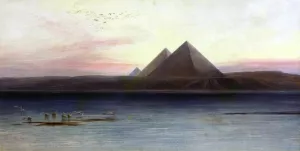 The Pyramids of Ghizeh by Edward Lear Oil Painting