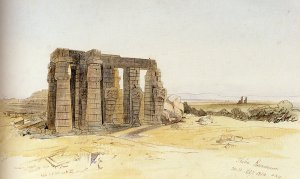 The Ramesseum, Thebes by Edward Lear Oil Painting