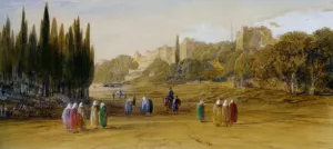 Walls of Constantinople Oil painting by Edward Lear