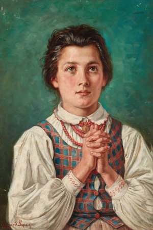 Study of a Girl Oil painting by Edward Lepszy