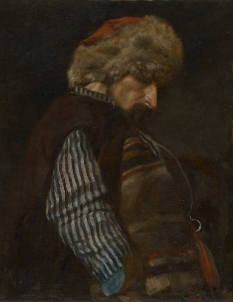 A Peasant with fur cap by Edward Mateusz Jan Romer - Hand-Painted Oil Painting Reproduction