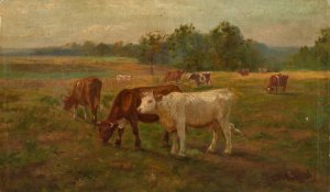 Cows by Edward Mitchell Bannister Oil Painting