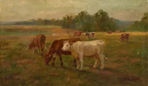 Cows by Edward Mitchell Bannister Oil Painting