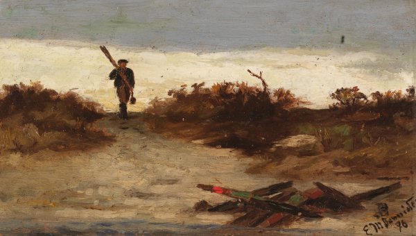 Main Product Photo of Fisherman by Water  Painting by Edward Mitchell Bannister