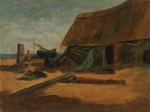 Fishing Shacks by Edward Mitchell Bannister Oil Painting