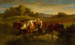 Herdsmen with Cows by Edward Mitchell Bannister Oil Painting