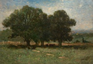 Landscape by Edward Mitchell Bannister Oil Painting