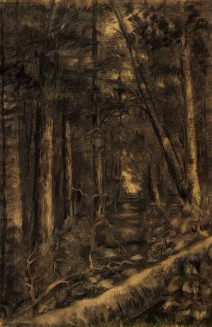 Landscape with Path through Forest by Edward Mitchell Bannister Oil Painting