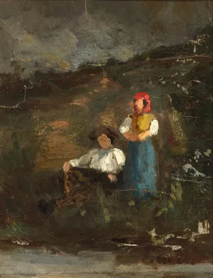 Repose by Edward Mitchell Bannister Oil Painting