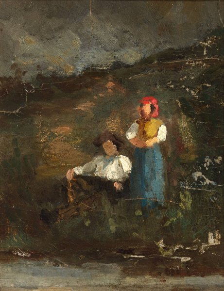 Repose by Edward Mitchell Bannister - Hand-Painted Oil Painting Reproduction