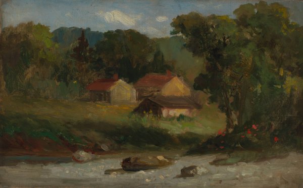 Rocky Farm, Newport  by Edward Mitchell Bannister - Hand-Painted Oil Painting Reproduction