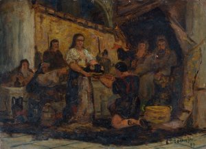 Salome Receiving the Head of John the Baptist by Edward Mitchell Bannister Oil Painting
