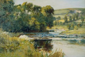 Streamside by Edward Mitchell Bannister Oil Painting