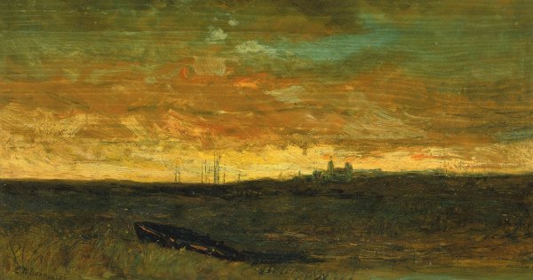 Sunset Scene  by Edward Mitchell Bannister - Hand-Painted Oil Painting Reproduction