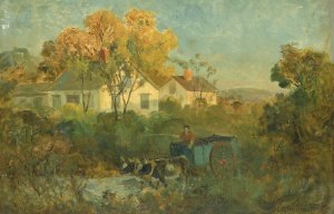 The Drinking Pool by Edward Mitchell Bannister Oil Painting