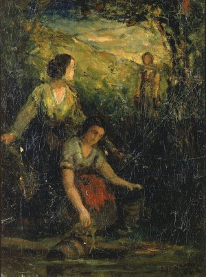The Drinking Pool by Edward Mitchell Bannister Oil Painting