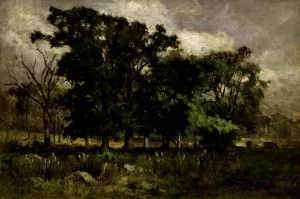 Tree Landscape by Edward Mitchell Bannister Oil Painting