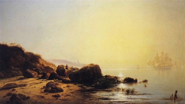 Main Product Photo of A Foggy Evening at Gowanus Painting by Edward Moran
